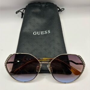Guess Women's Gradient silver metal cat eye frames